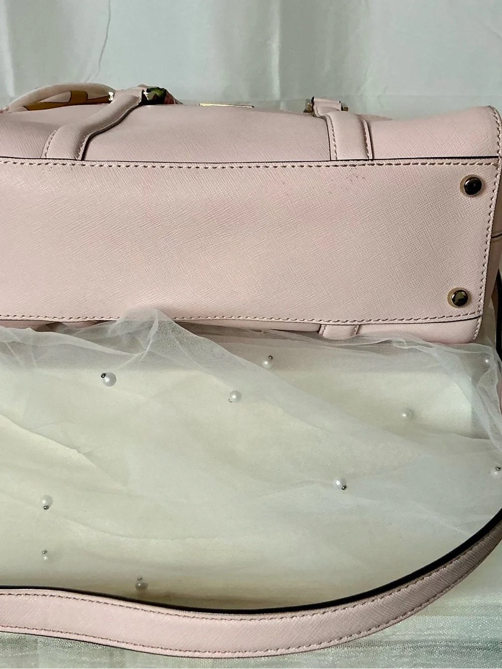 Kate Spade Newbury Lane Loden Satchel Ballet Slipper Pink Leather & Scarf Detail